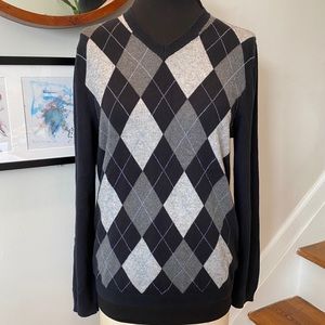 Banana Republic Cotton Cashmere Argyle Sweater SzS